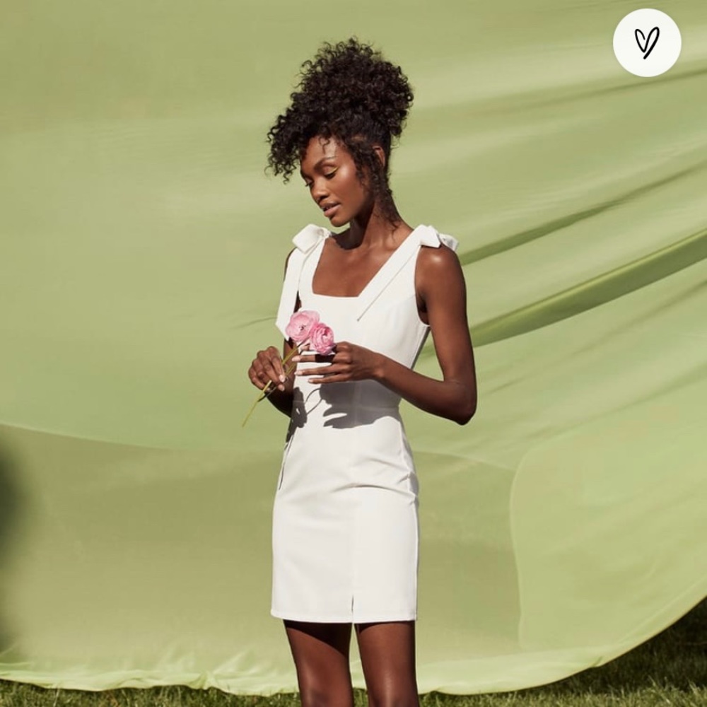 Your Sweetie White Tie-Strap Mini Dress